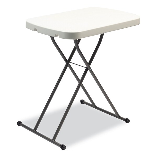 Alera H-Adjustable Personal Folding Table, 26.63 in.x25.5 in.x25 in. to 36 in., White Top, Dark Gray Legs - 65604
