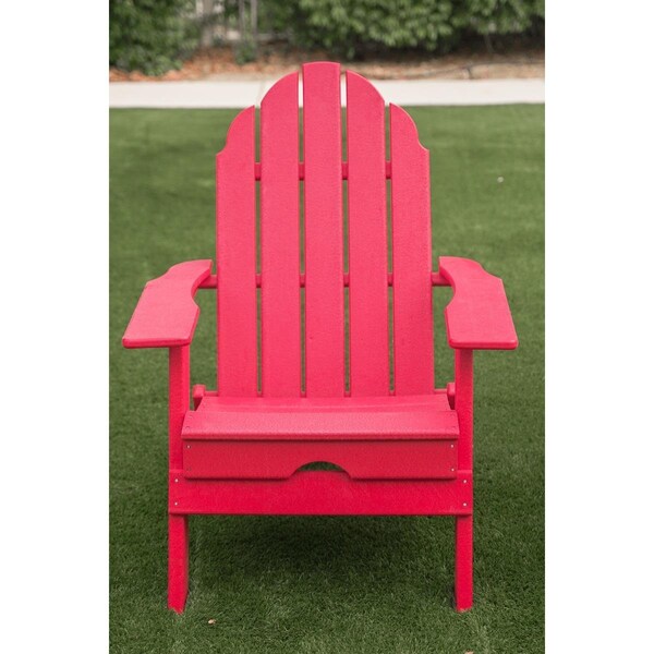 Superherostuff 37.8 in. Tall Foldable Weather Resistant Lawn & Garden Outdoor Adirondack Chair - Red - PA2855919