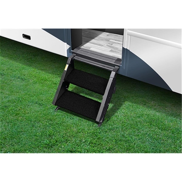 Powerhouse 17.5 in. Step Rug for RV Entry Steps - Obsidian Black - 2 Piece - PO1811321
