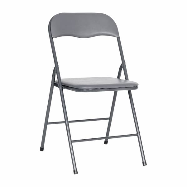 Flash Furniture 5 Piece Gray Folding Card Table and Chair Set - JB-1-GY-GG