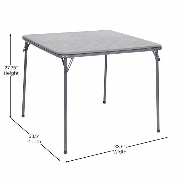 Flash Furniture 5 Piece Gray Folding Card Table and Chair Set - JB-1-GY-GG