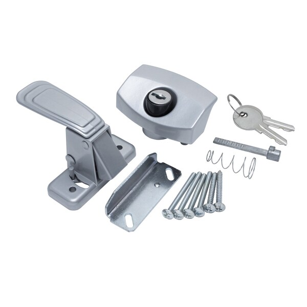 Global Locking Door Lock Low Pro No 444, For 3/4 And 1-1/4 Door Thickness, Silver - DL-LPL454-ALUM
