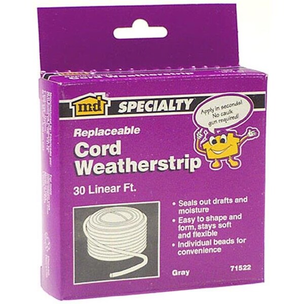 M-D Building Products M-d Products 30ft. Gray Replaceable Cord Weatherstrip  71522 - 43374715224