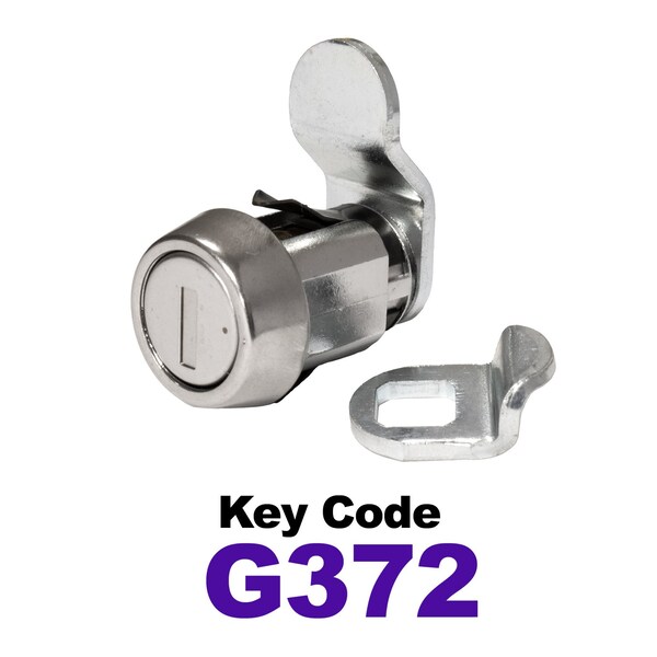 Global RV SS Compartment Lock, Cam/Blade Style, 7/8in Press in, Offset Blade, fit 5/8in Use, Keyed, G372 - CLB-372-78SI-SS