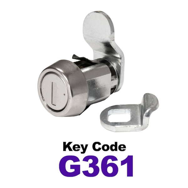 Global RV SS Compartment Lock, Cam/Blade Style, 7/8in Press in, Offset Blade, fit 5/8in Use, Keyed, G361 - CLB-361-78SI-SS
