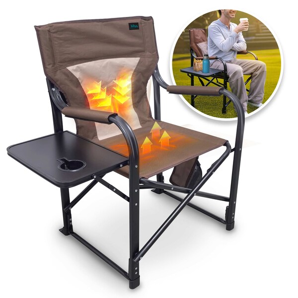 Snow Joe 24V Heated Directors Chair - Brown - BHC-24VH-BRN
