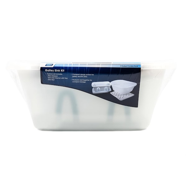 Camco SINK KIT W/DISH DRAINER, DISH PAN & SINK MAT - 43517