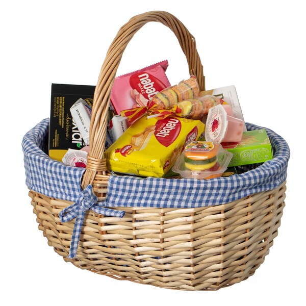 Wickerwise Picnic Basket with Handle and Washable Plaid Liner - Ideal for Outdoor Adventures,  - QI004718.L
