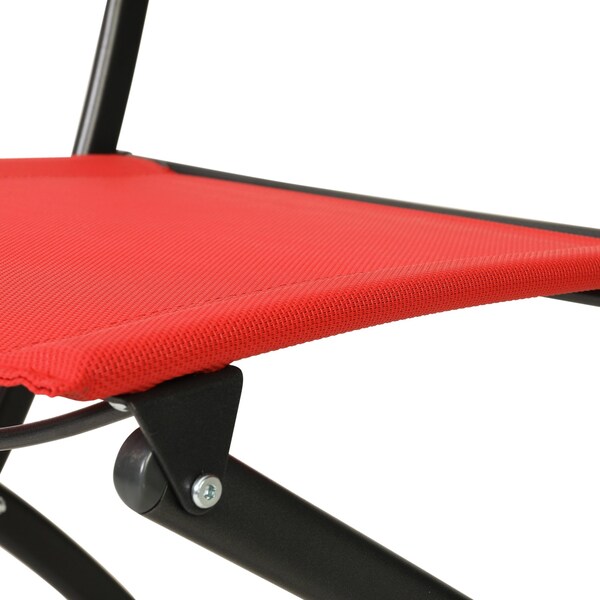 Flash Furniture Brazos Folding Chairs w/Red Flex Comfort Material Backs and Seats and Black Metal Frames, 4PK - 4-TLH-SC-097-RED-02-GG