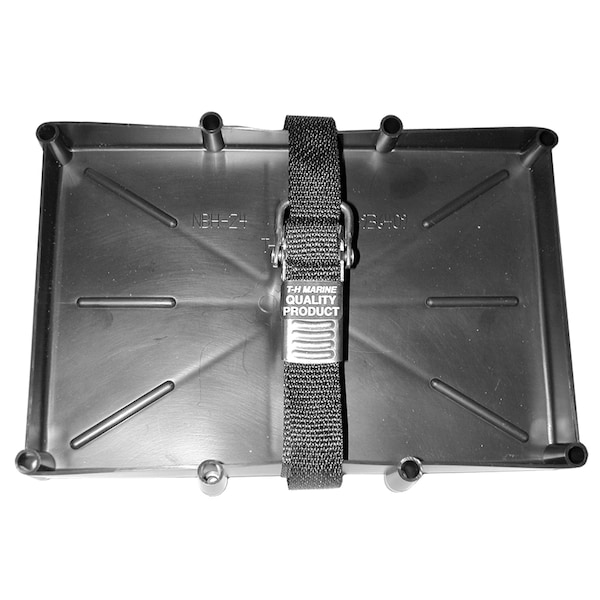 T-H Marine Supplies T-H Marine NBH-27-SSC-DP Battery Holder Tray With Stainless Steel Buckle - 27 Series - NBH-27-SSC-DP