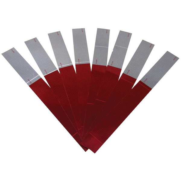 Peterson Peterson 465K Reflective Marking Tape Strip - 2" Red/White 8-Strip Kit - 465K