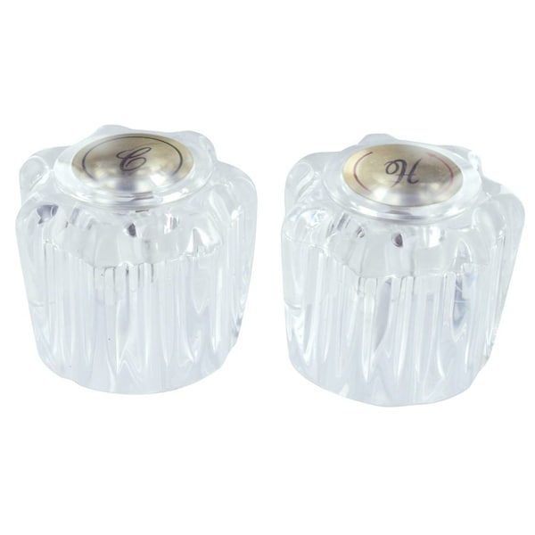Valterra Faucet Handle, Fits Catalina 2 Handle Faucet; Knob Handle; Clear Crystal; Acrylic; Set Of 2 - PF287031