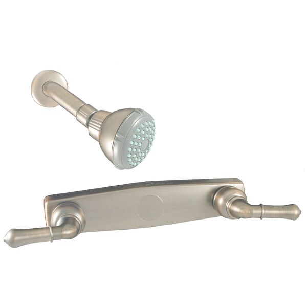 Empire Brass Empire Brass U-YNN59N RV Tub/Shower Diverter w Teapot Handles and Shower Head-8", Brushed Nickel - U-YNN59N