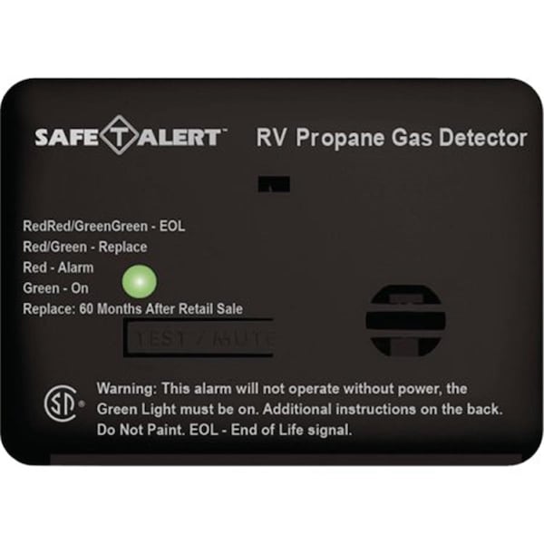Mti Industries 12V 20 Series Safe T Alert Mini RV Propane - LP Gas Alarm, Black - MT322526