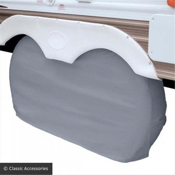 Classic Accessories 1100421 RV Dual Axle Wheel Cover - Snow White - C1H-1100421