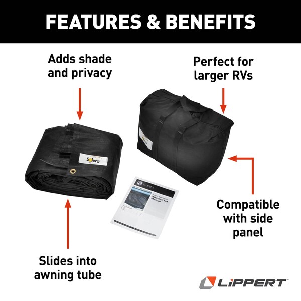 Lippert Lippert 3797820819 Solera Super Shade Front Panel - 8' x 19' - 3797820819