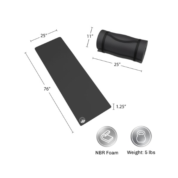Leisure Sports Foam Sleep Pad, 1.25" Extra Thick Camping Mat for Cots, Tents, Sleeping Bags, Waterproof (Black) - 387097PEW