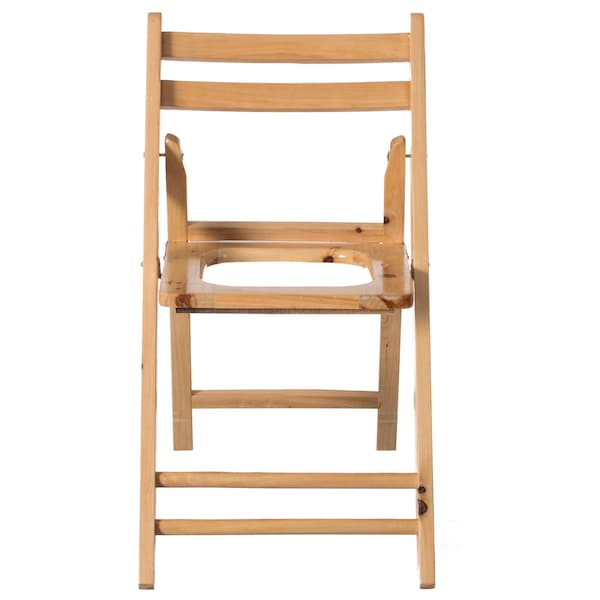 Playberg Wooden Folding Portable Toilet Seat for Camping and Hiking with Backrest - QI004419