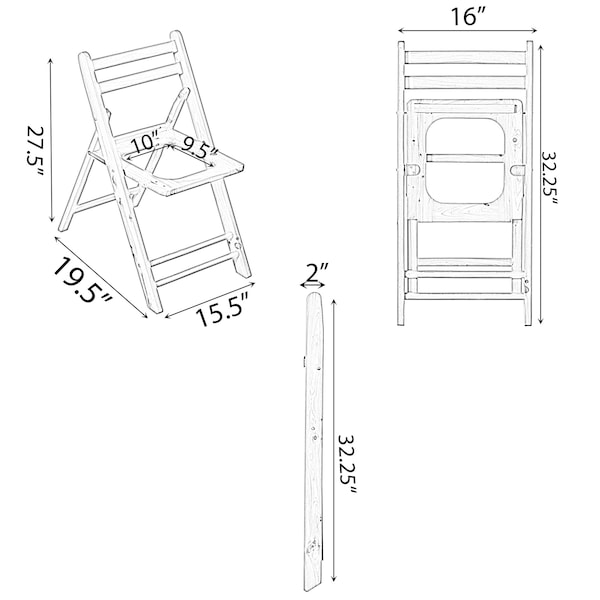 Playberg Wooden Folding Portable Toilet Seat for Camping and Hiking with Backrest - QI004419