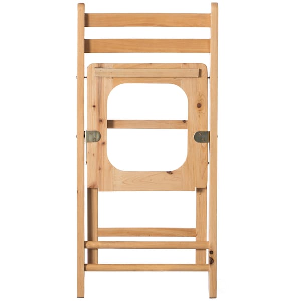 Playberg Wooden Folding Portable Toilet Seat for Camping and Hiking with Backrest - QI004419