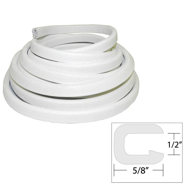 Taco Marine Flexible Vinyl Trim - " Opening x "W x 25'L - White - V30-1316W25-1