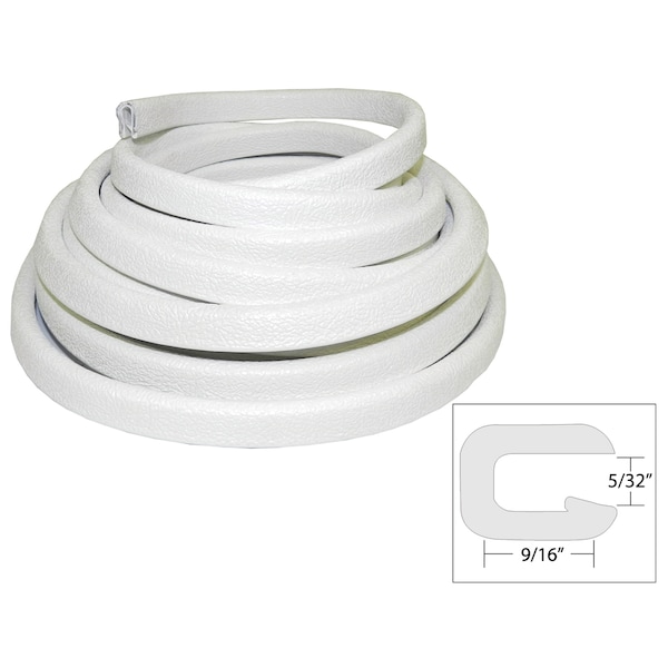 Taco Marine Flexible Vinyl Trim - 5/32" Opening x 9/16"W x 25'L - White - V30-1005W25-1