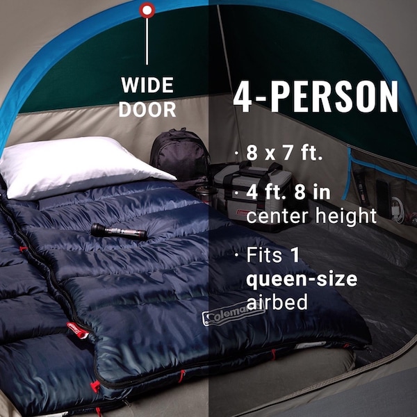 Coleman Coleman Skydome Green Tent 56 in. H X 84 in. W X 96 in. L 1 pk - 2000035801