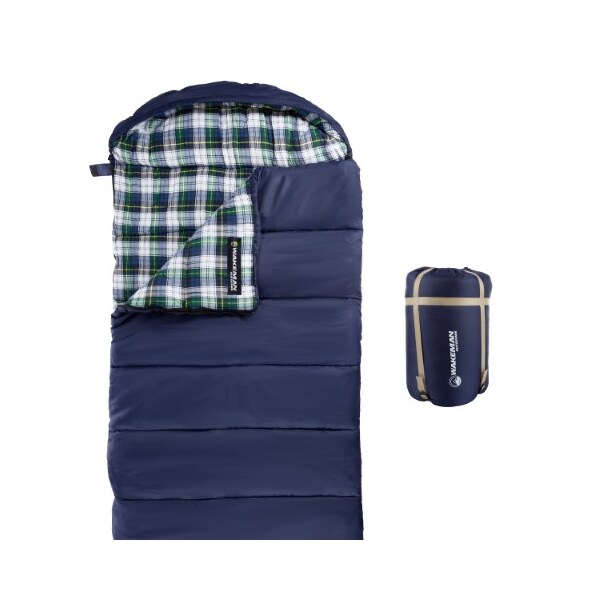 Leisure Sports Sleeping Bag, 32F Rated XL 3 Season Envelope Style with Hood for Camping, Hiking, Carry Bag (Navy) - 478947OOM