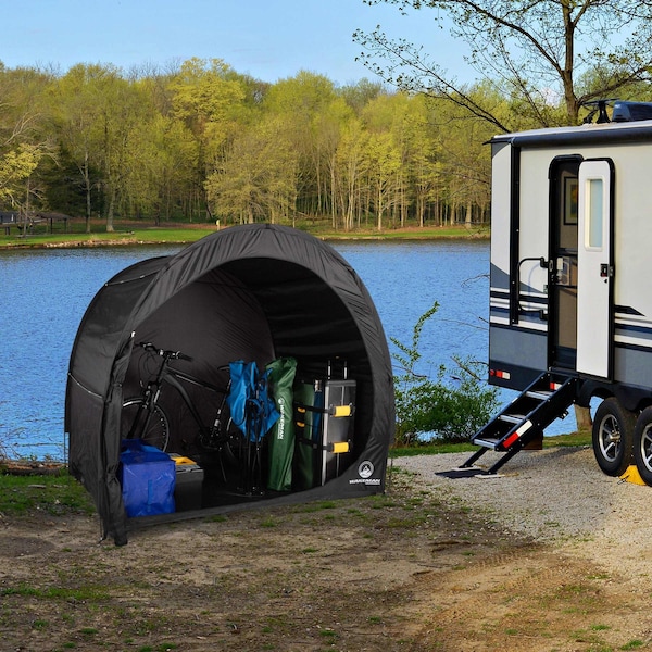 Wakeman Bike Storage Shed-6.5x4x5.3 Tent Holds 3 Bicycles-Water & UV-Resistant with Carry Bag by Wakeman - 83-SS1003