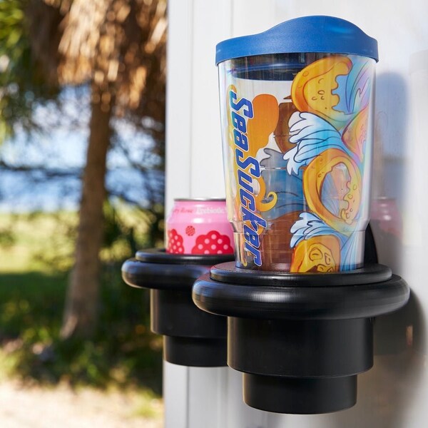 Seasucker Vertical Surface Mount, Black, Non-Lighted, With 4-1/2 Inch Vacuum Mount/ Hold Up To Two Cans/ - MC5301B