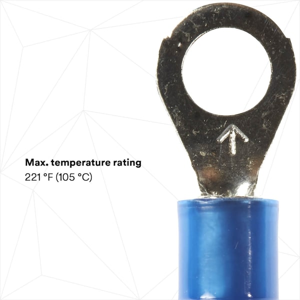 3M 16-14 AWG Nylon Ring Terminal #10 Stud PK100 - MNG14-10RX