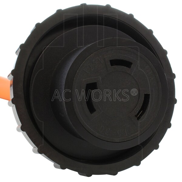 Ac Works 1ft RV 30A TT-30P Plug to L5-30R RV/Marine 30A Detachable Inlet Connection Cord - RVTTM30-012