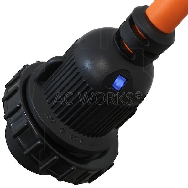 Ac Works 1ft RV 30A TT-30P Plug to L5-30R RV/Marine 30A Detachable Inlet Connection Cord - RVTTM30-012