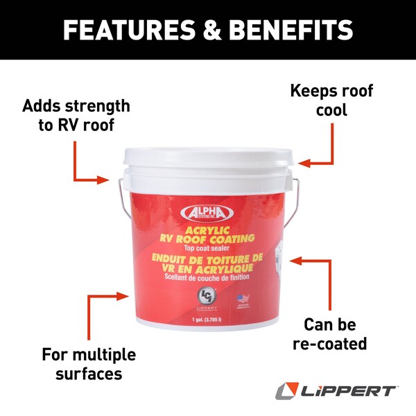 Lippert 4034 WHITE LATEX ROOF COATING (1-GALLON) - 862401