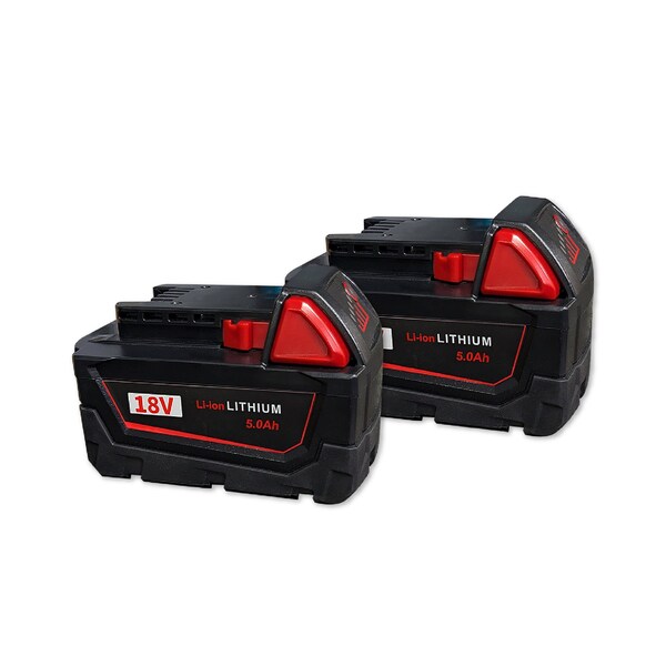 Ip Power 18V 5Ah Li-Ion Rechargeable Drill Pack Battery 2PK - IP-LI-MIL1850-2