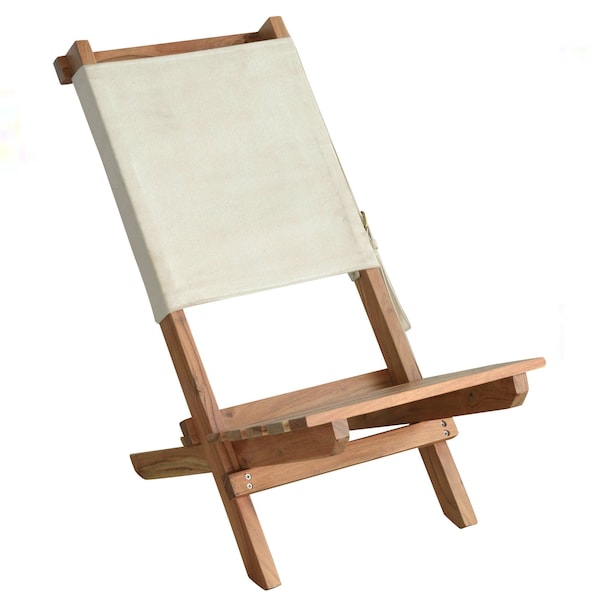 Amerihome Acacia and Canvas Folding Chair - AWFC