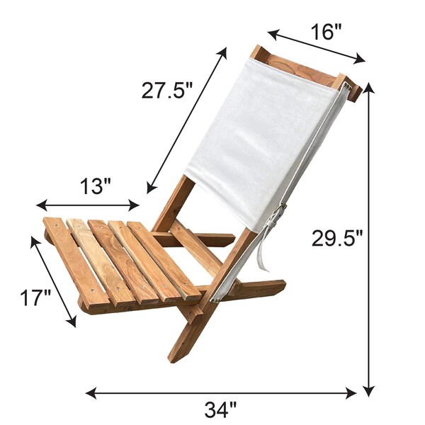 Amerihome Acacia and Canvas Folding Chair - AWFC