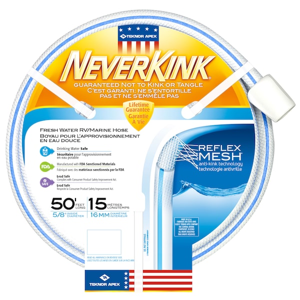 Teknor Apex Teknor Apex 8602-50 NeverKink RV/Marine Hose - 5/8" x 50', White - 8602-50