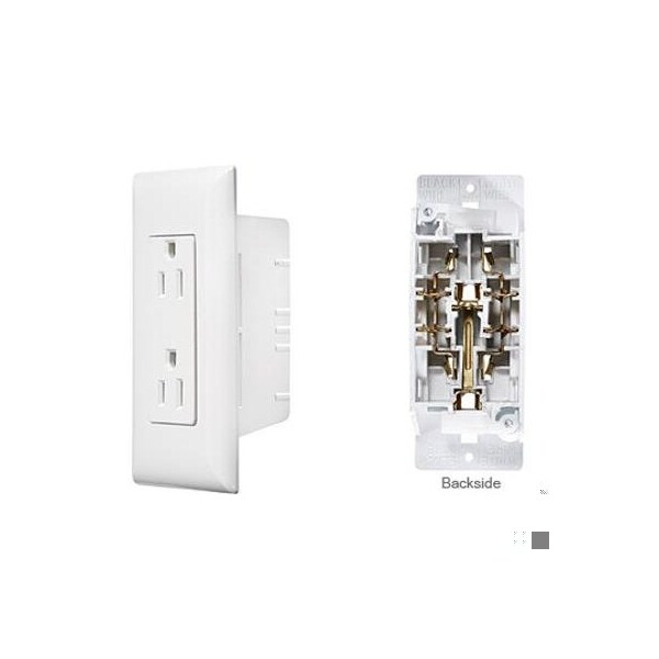 Rv Designer INSELF CONTAINEDIN WHITE CONTEMPORARY DUAL OUTLET, SPEEDWIRE W/COVER-PLATE - S831