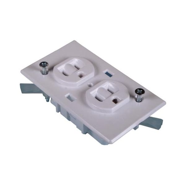 Fast Fans E-162C RV Conventional Duplex Receptacle  White -2.43 x 4.18 in. - FA155680