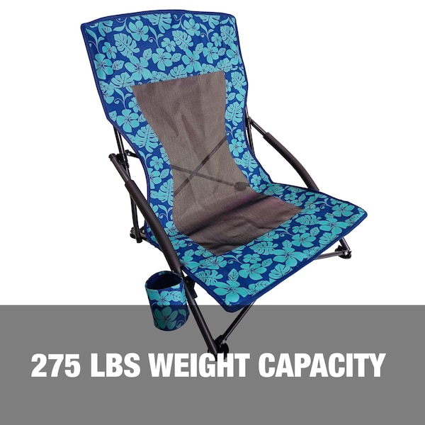 Snow Joe Bliss Hammocks Collapsible Beach Chair W Cup Holder - BBC-353-BF