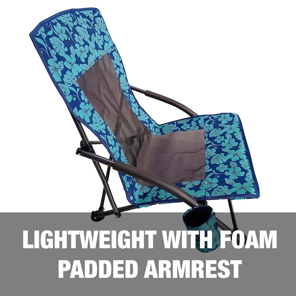 Snow Joe Bliss Hammocks Collapsible Beach Chair W Cup Holder - BBC-353-BF
