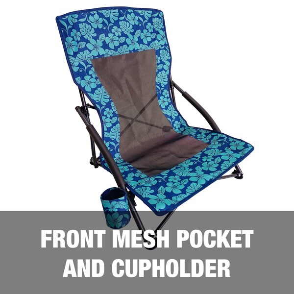 Snow Joe Bliss Hammocks Collapsible Beach Chair W Cup Holder - BBC-353-BF