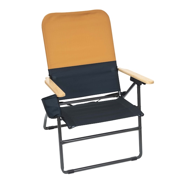 Camp & Go Selkirk Outdoor Oversized Heavy Duty Comfort Folding Camping Chair, Orange and Navy - GR618-438-1