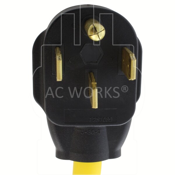 Ac Works 1.5FT 14-50P 50A RV/Generator/Range Plug to 30A RV Adapter - RV1450TT-018