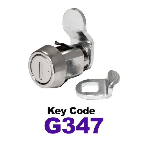Global RV SS Compartment Lock, Cam/Blade Style, 7/8in Press in, Offset Blade, fit 5/8in Use, Keyed, G347 - CLB-347-78SI-SS