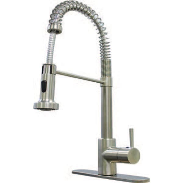 American Brass SP5000N-A RV Kitchen Faucet w Hi-Arc Coiled Hammer Spout Single Lever Handle&Pull-Down Sprayer-8" - SP5000N-A