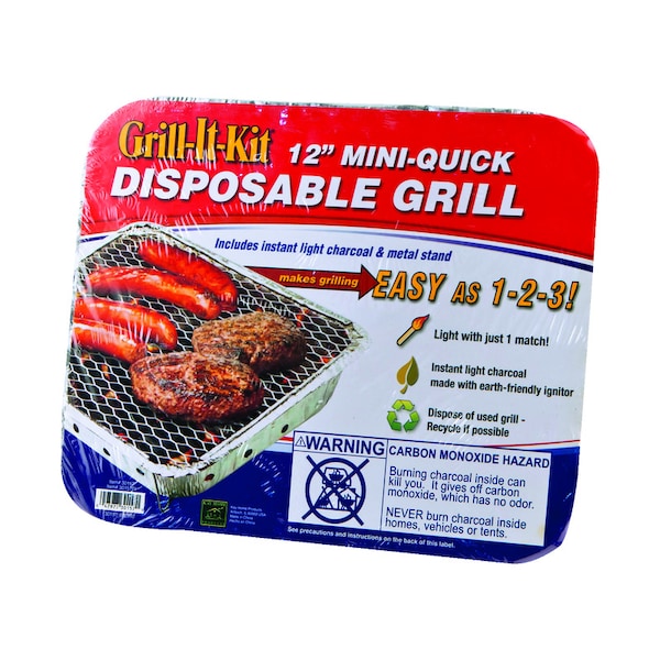 Marsh Allen Marsh Allen 12 in. Grill-It-Kit Charcoal Disposable Grill Silver - 30157