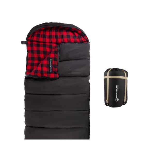Leisure Sports Leisure Sports 3 Season XL Sleeping Bag, Black/Red - 549819GQM