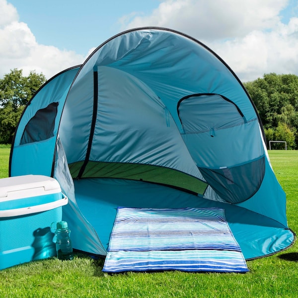 Wakeman Pop Up Beach Tent - Fits 2-3 People - Sun Shelter with UV Protection, Ventilation by Blue - 75-CMP1106
